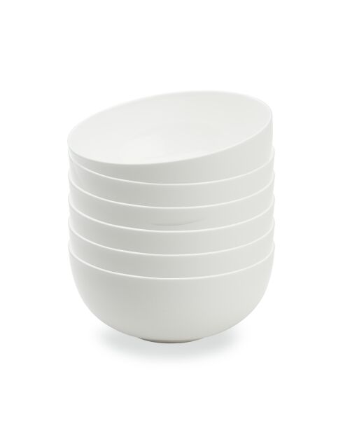 Lot de 6 bols Taidu II en bone china blancs - 16,5 cm