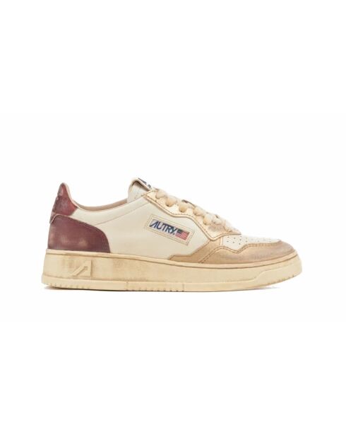 Medalist Super Vintage sneakers van platina en paars met laag topje