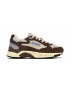 Hyperway Low-Top-Sneaker aus Veloursleder und zweifarbigem Sand- und Baumwoll-Mesh