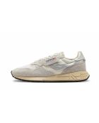 Reelwind lage damessneakers van suède en mesh in wit en zilver