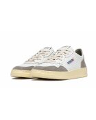 Low-Top-Sneaker Medalist aus weichem Leder und weißem Veloursleder und Vapor