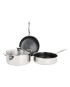 Hera Triplex Antihaft-Set 4-teilig schwarz/silber