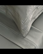Parure petit drap plat + drap-housse + taies rectangles satin de coton Biarritz taupe