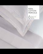 Parure maxi drap plat + drap-housse + taies carrées coton percale Grenoble taupe