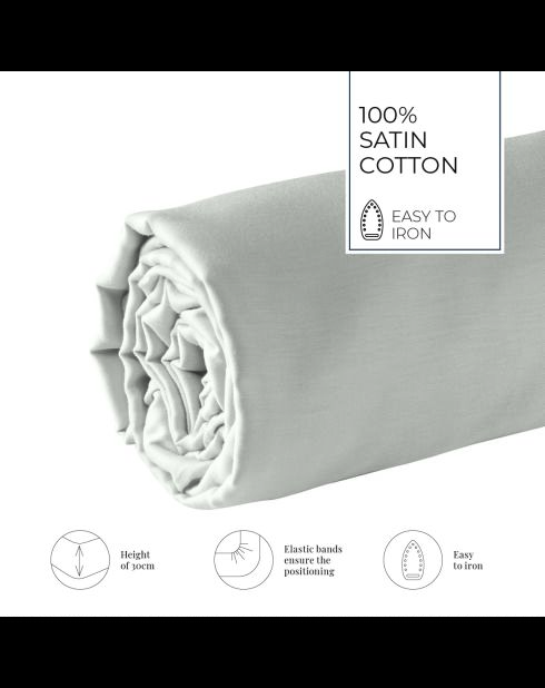 Lenzuolo con angoli elasticizzati in cotone satinato Uni taupe 05