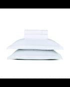 Parure drap plat + drap-housse + taies rectangles satin de coton Biarritz blanc