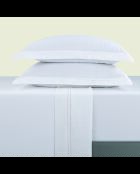 Parure drap plat + drap-housse + taies rectangles satin de coton Biarritz blanc