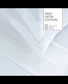 Parure petit drap plat + drap-housse + taies rectangles satin de coton Biarritz blanc