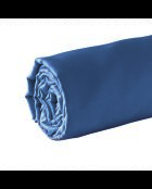 Drap-housse satin de coton Uni bleu 06