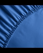 Drap-housse satin de coton Uni bleu 06