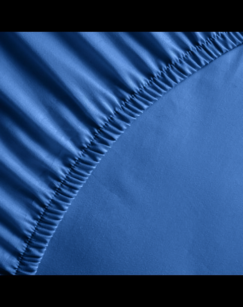 Drap-housse satin de coton Uni bleu 06