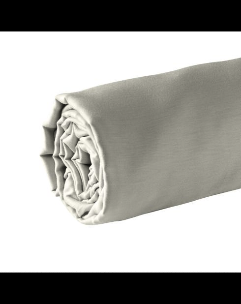 Drap-housse satin de coton Uni taupe 01