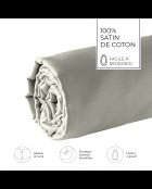 Drap-housse satin de coton Uni taupe 01