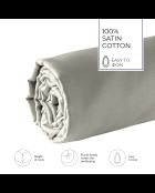 Drap-housse satin de coton Uni taupe 01