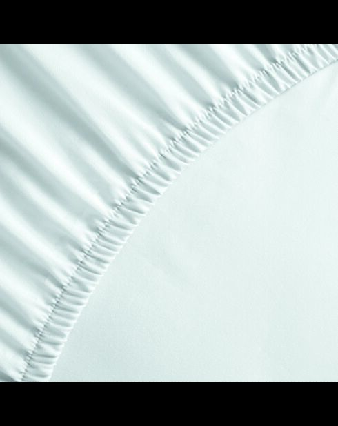 Drap-housse satin de coton Uni blanc 01