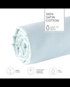 Drap-housse satin de coton Uni blanc 01