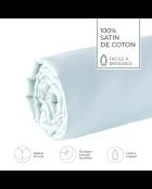 Drap-housse satin de coton Uni blanc 01