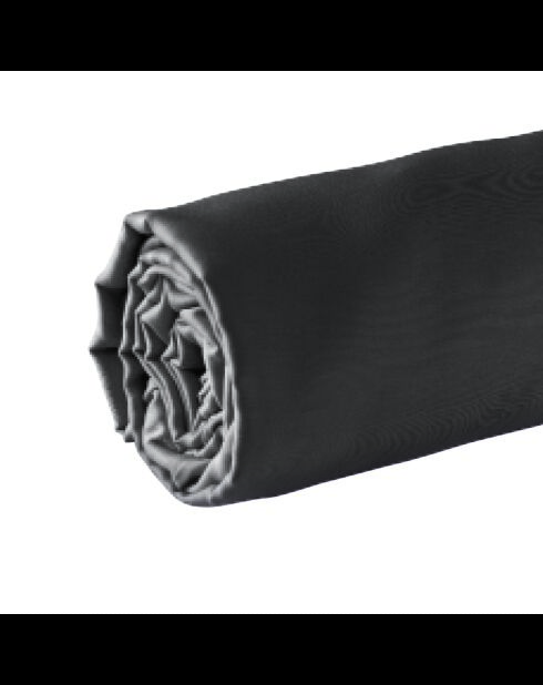 Drap-housse satin de coton gris 02