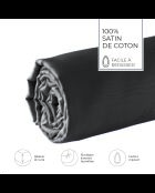 Drap-housse satin de coton gris 02