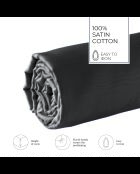 Drap-housse satin de coton gris 02