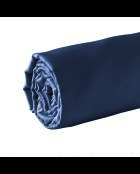 Drap-housse satin de coton Uni bleu 11