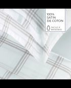 Set lenzuolo piccolo + lenzuolo con angoli elasticizzati + federe rettangolari in raso di cotone Apolline taupe