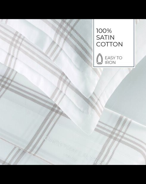 Parure maxi drap plat + drap-housse + taies rectangles satin de coton Apolline taupe
