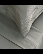 Parure drap plat + drap-housse + taies rectangles satin de coton Biarritz taupe