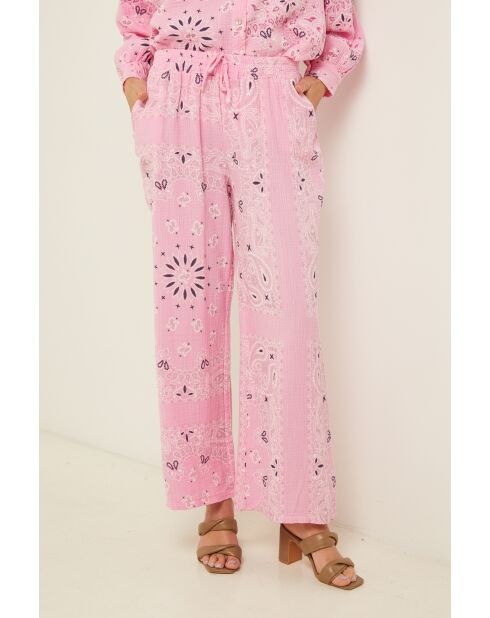 Roze katoenen broek Éva
