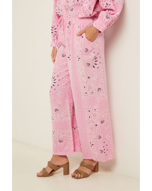 Roze katoenen broek Éva