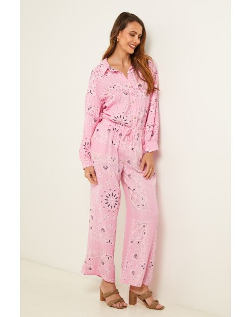 Roze katoenen broek Éva
