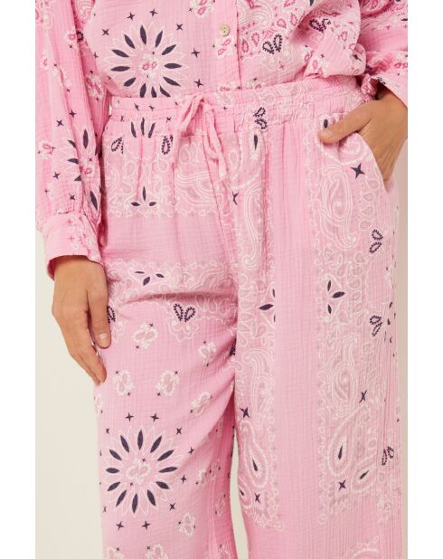 Roze katoenen broek Éva