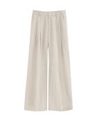 Ecru broek van linnenmix Lisa