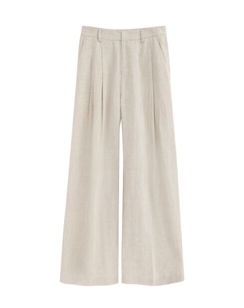Ecru broek van linnenmix Lisa