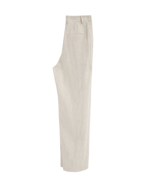 Ecru broek van linnenmix Lisa