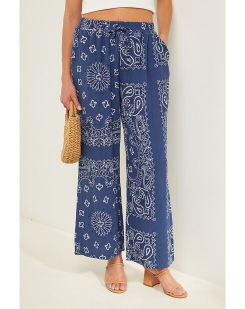 Marineblaue Baumwollhose Giulia