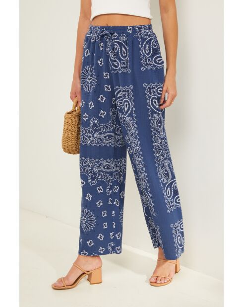 Marineblaue Baumwollhose Giulia
