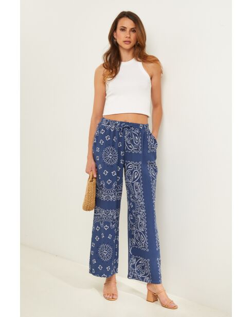 Marineblaue Baumwollhose Giulia
