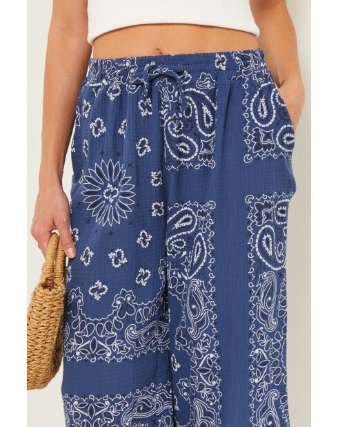 Marineblaue Baumwollhose Giulia