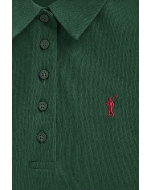 Polo à manches courtes en coton Aline bottle green