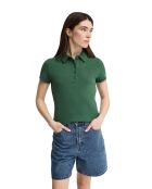 Aline flaschengrünes Kurzarm-Poloshirt aus Baumwolle