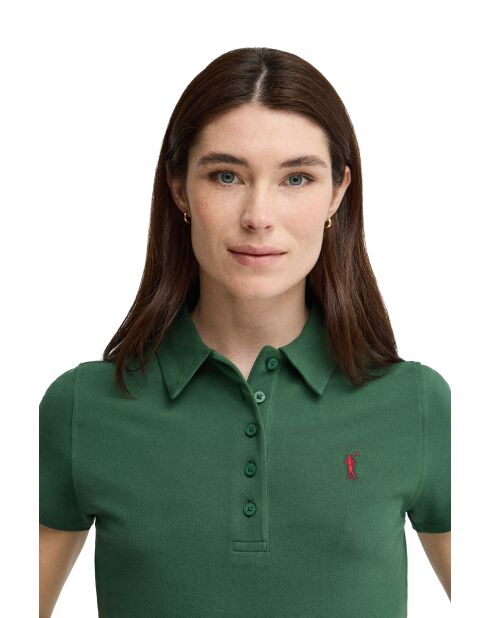 Polo à manches courtes en coton Aline bottle green