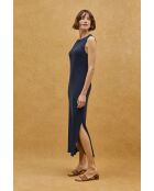 Marineblaues Baumwollkleid Yasmine