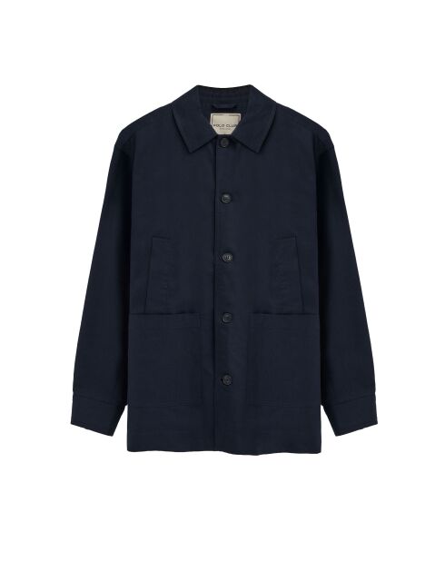 Giacca Sergio in misto lino blu