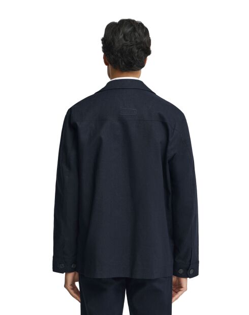 Giacca Sergio in misto lino blu