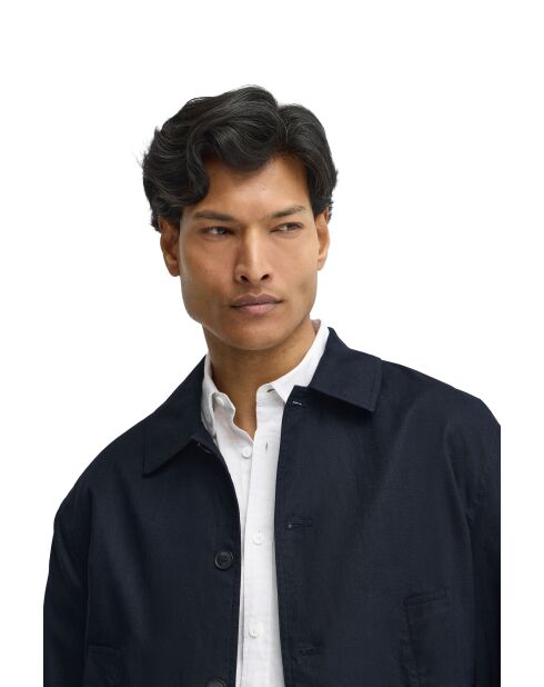 Giacca Sergio in misto lino blu