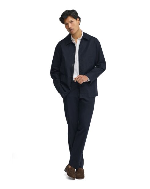 Giacca Sergio in misto lino blu