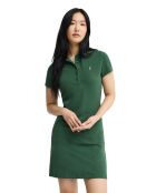 Violettes flaschengrünes Baumwollkleid
