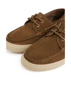 Hamza braune Leder-Bootsschuhe