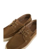Hamza braune Leder-Bootsschuhe